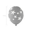 Gray with White Stars 11" Latex Balloons &#8211; 24 Pc. Image 1