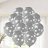 Gray with White Stars 11" Latex Balloons &#8211; 24 Pc. Image 2