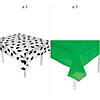 Green Graduation Cap Disposable Plastic Tablecloth Kit - 2 Pc. Image 1