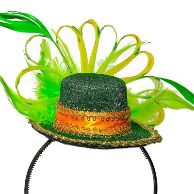 Green Top Hat Headband - St Patricks Day Irish Green Mini Hat Dress Up Hair Costume Accessories Head Band for Women and Children Image 3
