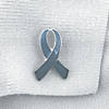 Grey Awareness Ribbon Pins - 12 Pc. Image 1