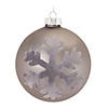Grey Snowflake Ball Ornament (Set Of 6) 4"D, 5"D Glass Image 2