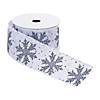 Grey Snowflake Pattern 2.5" X 10 Yds. Ribbon (Set Of 2) Wired Polyester Image 1