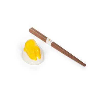 Gudetama The Lazy Egg Chopstick Set & Ceramic Holder  Reusable Chopsticks Set Image 1