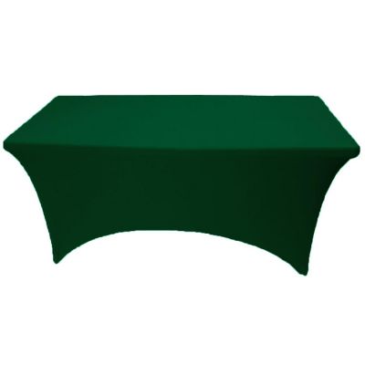 GW Linens Hunter Green 8' ft. Open Back Spandex Fitted Stretch Tablecloth Table Cover Image 2