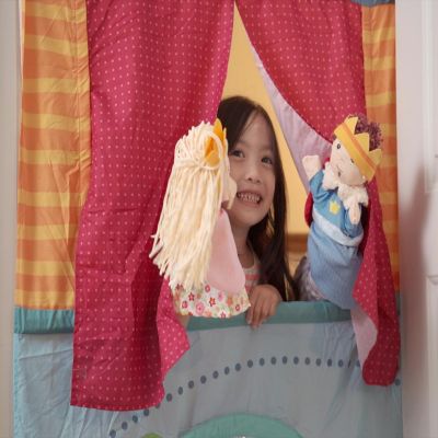 HABA Doorway Puppet Theater Space Saver with Adjustable Rod Image 2