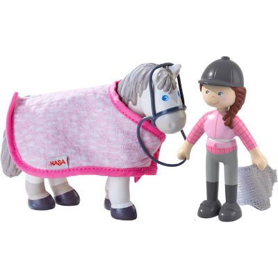 HABA Little Friends Horse Riding Play set - Rider Sanya, Mare Saphira and Accessories Image 1