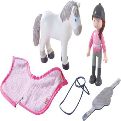 HABA Little Friends Horse Riding Play set - Rider Sanya, Mare Saphira and Accessories Image 1