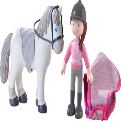 HABA Little Friends Horse Riding Play set - Rider Sanya, Mare Saphira and Accessories Image 2