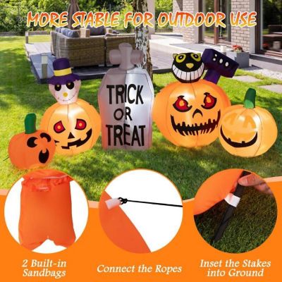 Halloween Festives Inflatable Spoof Ghost Yard Decoration With LED Lights Image 3