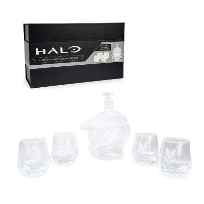 Halo Infinite Master Chief Helmet 6-Piece Whiskey Decanter Set with Glasses Image 1