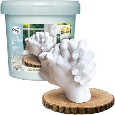 Hand Casting Kit by Craft It Up! DIY Plaster Molding Sculpture Kit, Hand Holding Craft for Adults Image 1