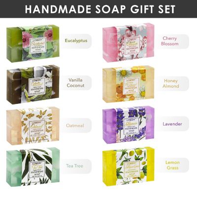 Handmade Soap Set - 8 Piece Variety Pack, Luxury Bath Soap Gift Box Image 2