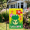 Happy Frog "Welcome" Floral Outdoor Garden Flag 18" x 12.5" Image 2