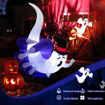 Happy Halloween Inflatable With LED Lights Spoof Ghost Yard Decoration Image 3