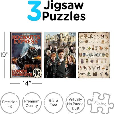 Harry Potter 500 Piece Jigsaw Puzzle  Set of 3 Image 1