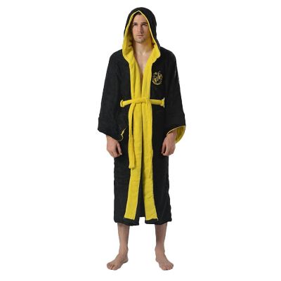Harry Potter Hufflepuff Hooded Bathrobe for Adults  One Size Fits Most Image 1
