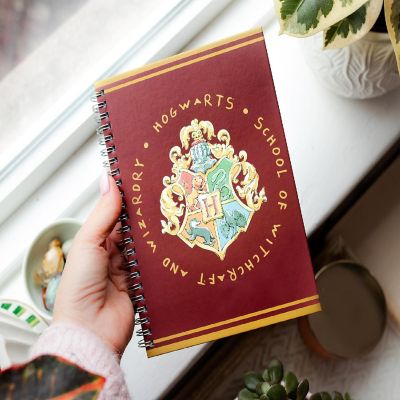 Harry Potter Vintage Hogwarts Crest Hardcover Spiral Journal Notebook Image 3