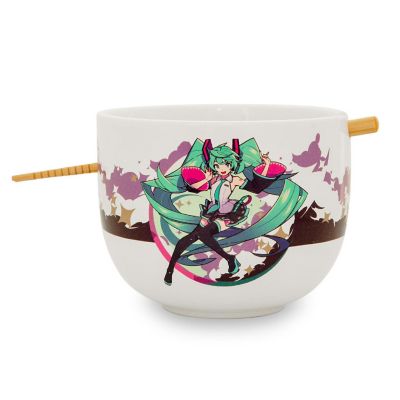 Hatsune Miku Crypton Voice 14-Ounce Ramen Bowl with Chopsticks Image 1