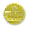 Hayes Publishing Gold Foil Embossed Seals, Outstanding Achievement, 54 Per Pack, 3 Packs Image 1