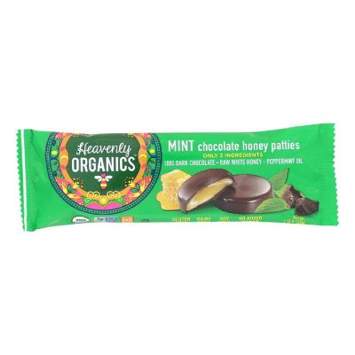 Heavenly Organics Honey Patties - Chocolate Mint - 1.2 oz - Case of 16 Image 1