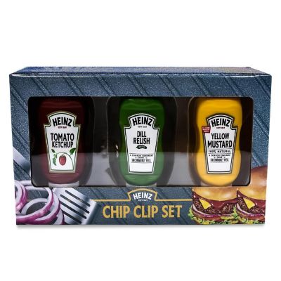 Heinz Bottle Chip Clips Picnic Pack  Set of 3  Ketchup, Mustard, Relish Image 1