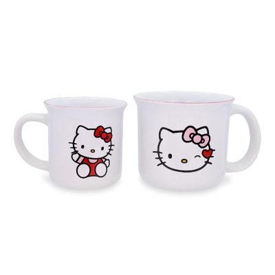 Hello Kitty 9 and 16 Ounce Ceramic Camper Mug Set of 2 Image 1
