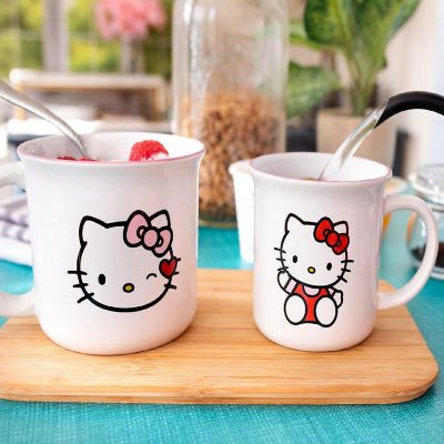 Hello Kitty 9 and 16 Ounce Ceramic Camper Mug Set of 2 Image 3