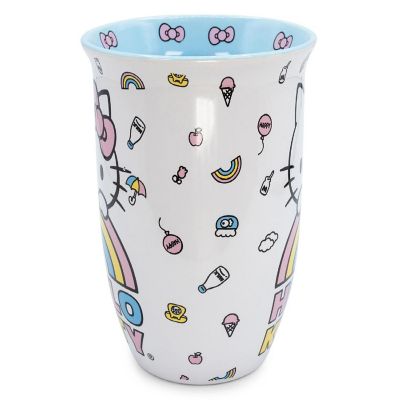 Hello Kitty Pastel Rainbow Wide Rim Ceramic Mug  Holds 14 Ounces Image 1