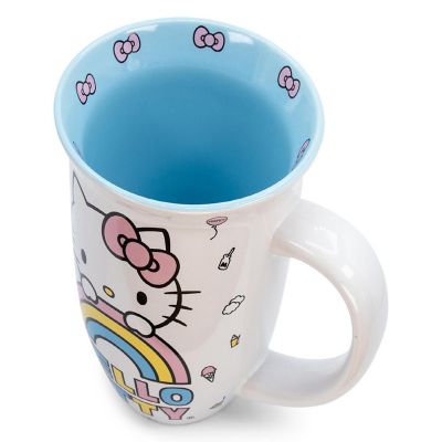 Hello Kitty Pastel Rainbow Wide Rim Ceramic Mug  Holds 14 Ounces Image 2