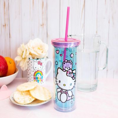Hello Kitty Stacked Donuts Carnival Cup with Lid and Straw  Holds 20 Ounces Image 2