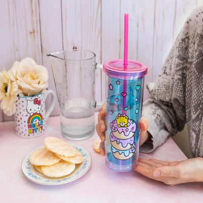 Hello Kitty Stacked Donuts Carnival Cup with Lid and Straw  Holds 20 Ounces Image 3