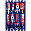 Hello Summer Patriotic Americana Popsicle Garden Flag 12.5" x 18" Image 1