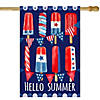 Hello Summer Patriotic Americana Popsicle Garden Flag 28" x 40" Image 1