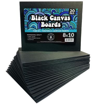 Hippie Crafter 20 Pk Black Canvas Boards Image 1