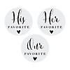 His, Hers, Ours Wedding Favor Stickers - 36 Pc. Image 1