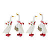 Holiday Goose Figurine With Scarf Accent (Set Of 4) 6"H, 6.5"H Resin Image 2