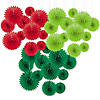 Holiday Hanging Tissue Paper Fans Kit - 36 Pc. Image 1