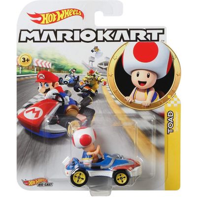 Hot Wheels GBG30 Mario Kart 1:64 Die-Cast Toad with Sneeker Vehicle Image 1