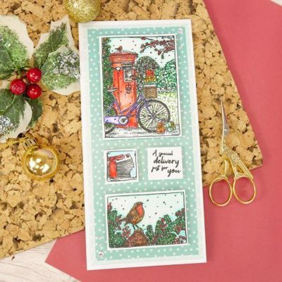 Hunkydory Crafts For The Love Of Stamps  Christmas Post A6 Stamp Set Image 1