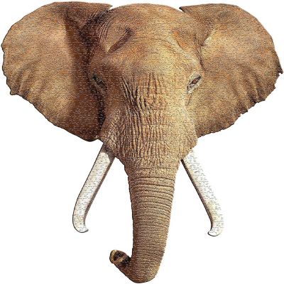 I AM Elephant 700 Piece Animal Head-Shaped Jigsaw Puzzle Image 2