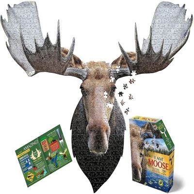 I AM Moose 700 Piece Animal Head-Shaped Jigsaw Puzzle Image 1