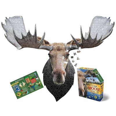 I AM Moose 700 Piece Animal Head-Shaped Jigsaw Puzzle Image 3