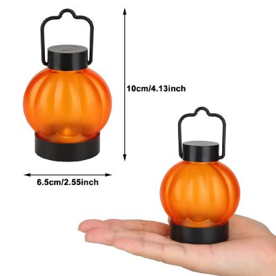 IMAGE 12 Packs LED Pumpkin Tealight Candles Flameless for Halloween Image 2