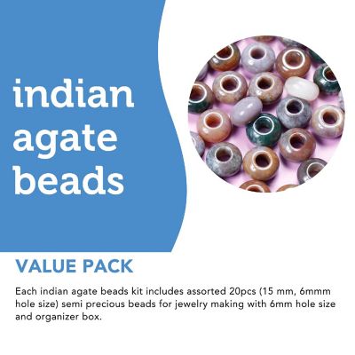 Incraftables 12mm Indian Agate Beads for Jewelry Making 20pcs Natural Stone Beads 6mm Hole Size Gemstone Beads for Bracelet Making Image 2