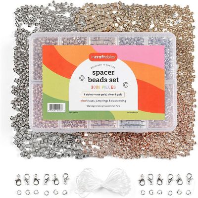 Incraftables 3000pcs Spacer Beads for Bracelets Making (Gold, Silver & Rose Gold). Best Rondelle Spacer Beads for Jewelry Making Kit Image 1