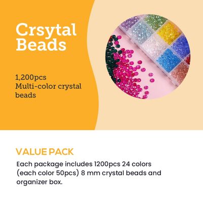Incraftables Bicone Crystal Beads for Jewelry Making 1200pcs 24 Colors Assorted Glass Beads for Bracelets Making 6mm DIY Crafts Image 2