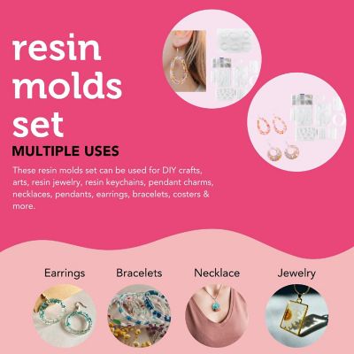 Incraftables Epoxy Resin Molds Kit Bundle Silicone including 24pcs Molds, Earring, Keychain, Bracelet & DIY Jewelry Making Supplies Image 3
