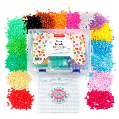 Incraftables Fuse Beads Kit 4000pcs 16 Colors Melting Beads for Kids Crafts DIY Arts & Gifts. Hama 5mm Iron Beads with Pegboard Plucker Image 1