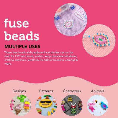 Incraftables Fuse Beads Kit 4000pcs 16 Colors Melting Beads for Kids Crafts DIY Arts & Gifts. Hama 5mm Iron Beads with Pegboard Plucker Image 3